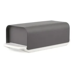 Alessi Mattina butter dish 9.5x21 cm, Dark Grey Outlet