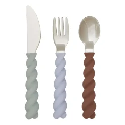 OYOY Mellow children's cutleryset 3 pieces, PaleMint-Choko-Ice Blue GreenBlueBrown Outlet