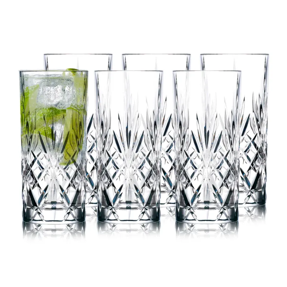 Lyngby Glas Melodia highball glass 36 cl 6-pack, Crystal Transparent Discount
