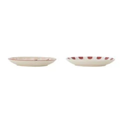 Bloomingville Merry-go-round plate Ø16 cm 2 pieces, Beige- Red