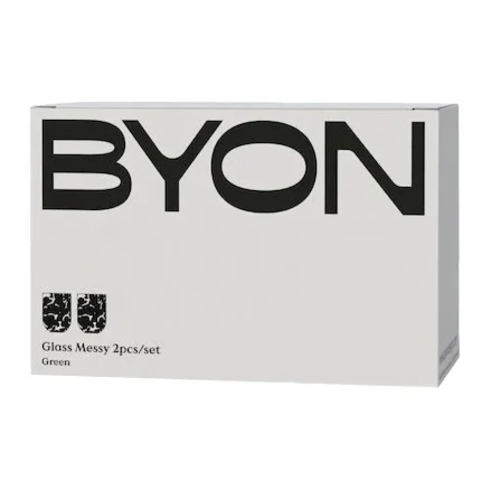 Byon Messy Glass 30 cl 2-Pack, Green Discount