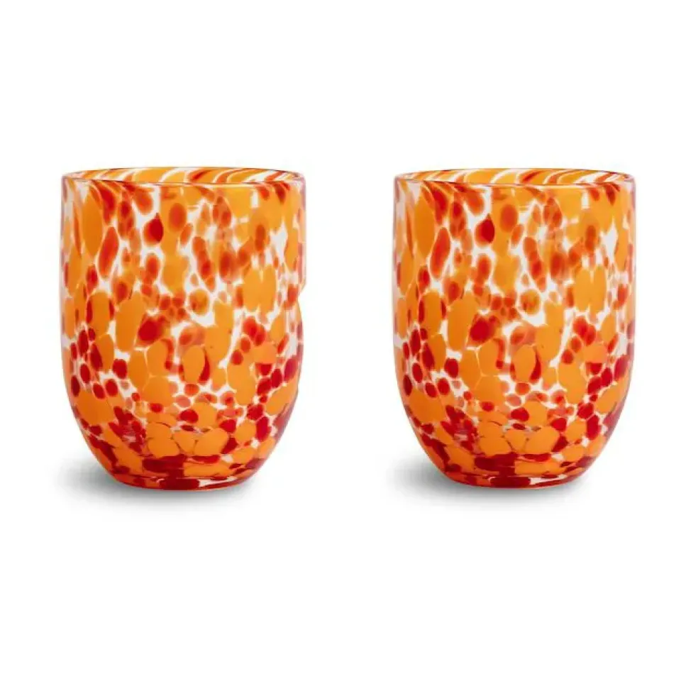 Byon Messy Glass 30 cl 2-Pack, Red-orange RedOrange Online