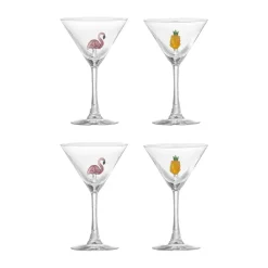 Bloomingville Misa cocktail glass 17 cl 4 pieces, Clear-flamingo, clear-pineapple Transparent Sale