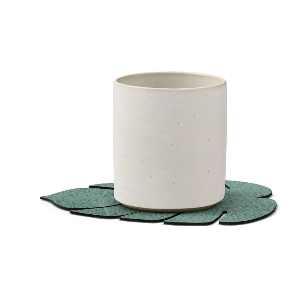 LIND DNA Monstera Leaf Hippo coaster, Pastel Green