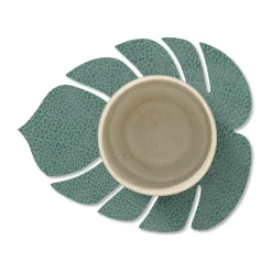 LIND DNA Monstera Leaf Hippo coaster, Pastel Green