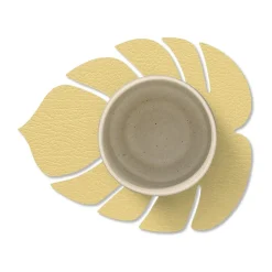 LIND DNA Monstera Leaf Hippo coaster, gold Gold-coloured New