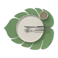 LIND DNA Monstera Leaf Hippo placemat L, Forest Green