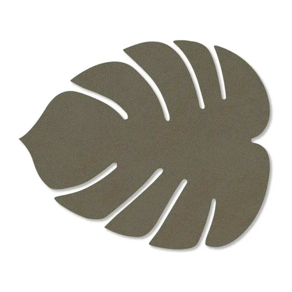 LIND DNA Monstera Leaf Nupo coaster, Army green Brown Online