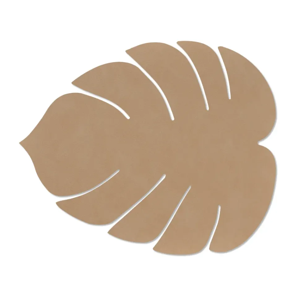 LIND DNA Monstera Leaf Nupo placemat L, Nougat Brown