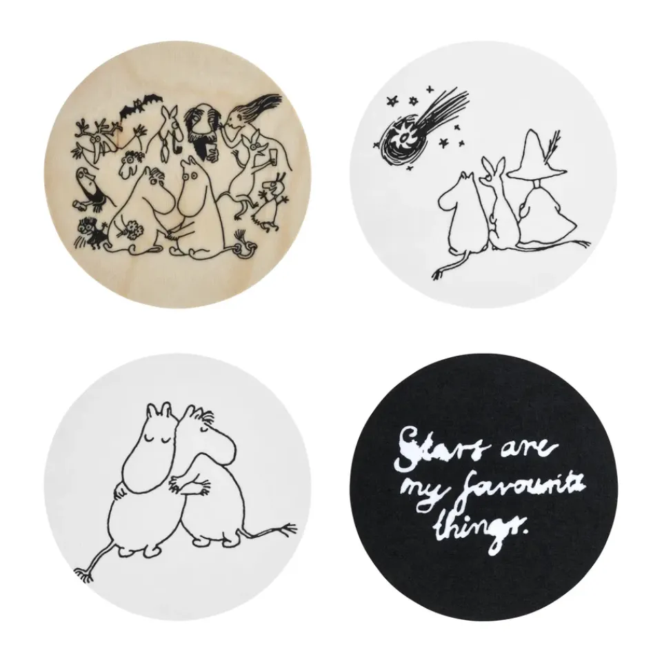 Muurla Moomin 80 Coasters Ø11 cm 4-pack, Multi New