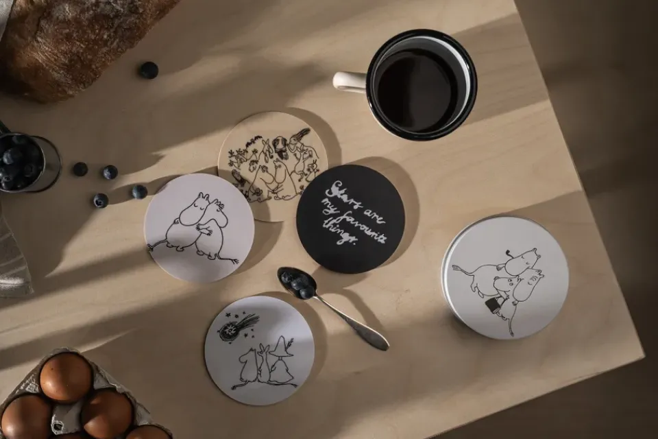 Muurla Moomin 80 Coasters Ø11 cm 4-pack, Multi New