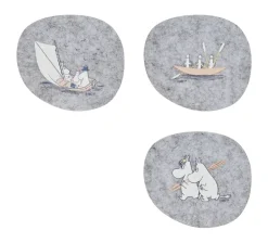 Muurla Moomin coaster 9.5x11 cm 4 pieces, Sailors Grey Clearance