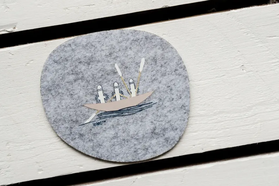 Muurla Moomin coaster 9.5x11 cm 4 pieces, Sailors Grey Clearance
