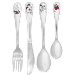 Hackman Moomin cutlery childrens set 4-pack, winter Silver-coloured