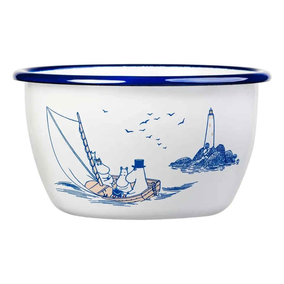Muurla Moomin enamel bowl 60 cl, Sailors White
