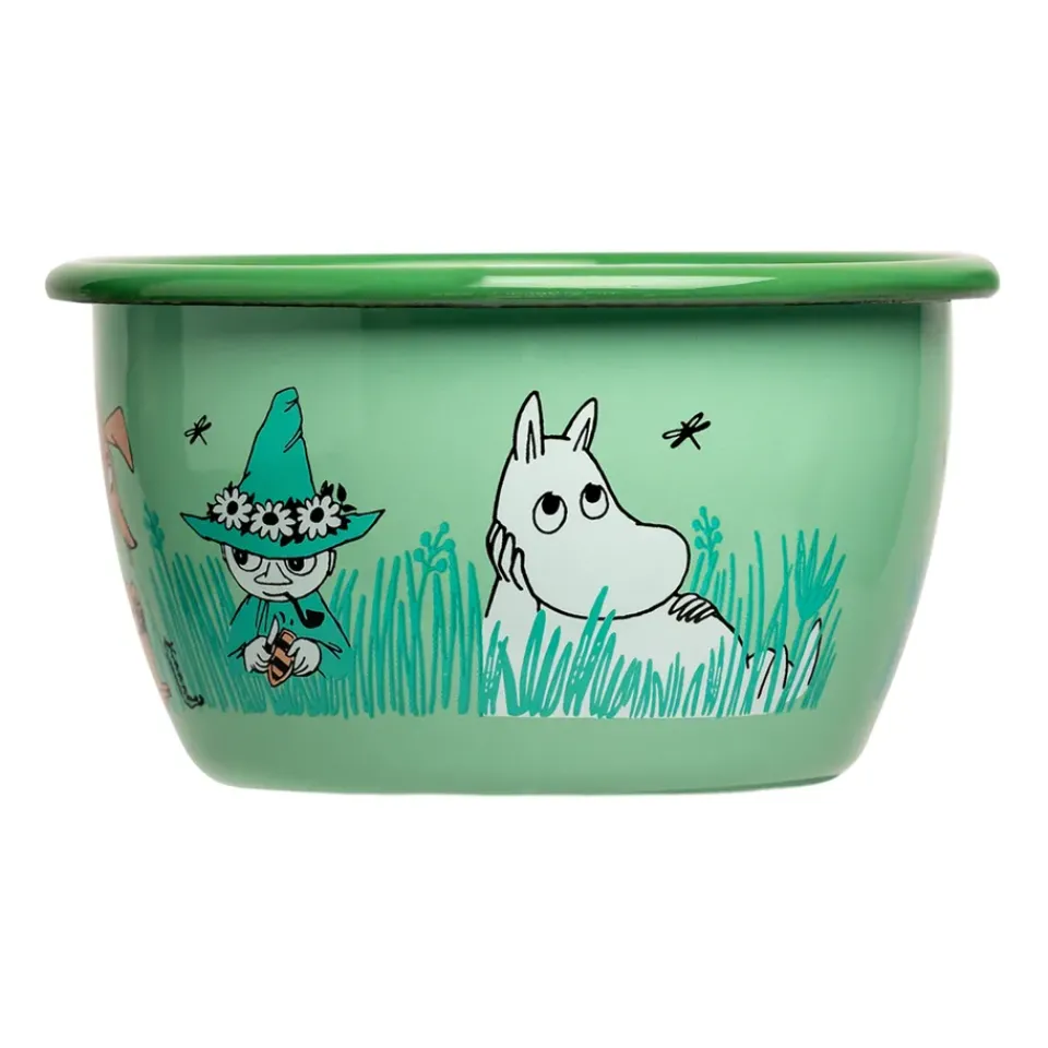 Muurla Moomin enamel bowl Boys 30 cl, Green Discount