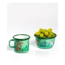 Muurla Moomin enamel bowl Boys 30 cl, Green Discount