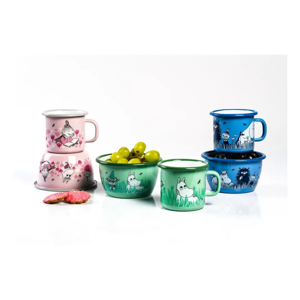 Muurla Moomin enamel bowl Boys 30 cl, Green Discount