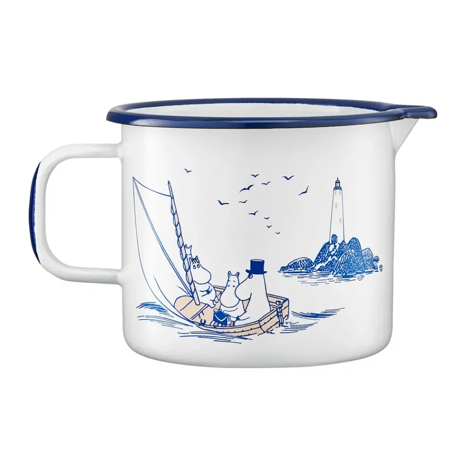 Muurla Moomin Enamel Jug 1.3L, Sailors White New