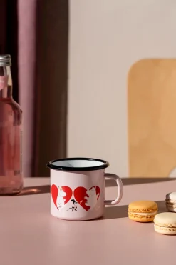 Muurla Moomin enamel mug 25 cl, Heart Pink