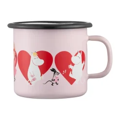 Muurla Moomin enamel mug 25 cl, Heart Pink