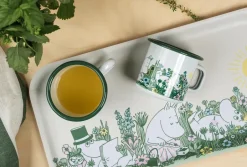 Muurla Moomin enamel mug 37 cl, In the garden White Best