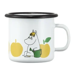 Muurla Moomin enamel mug 25 cl, Joyfull Apples White New