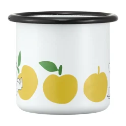 Muurla Moomin enamel mug 25 cl, Joyfull Apples White New