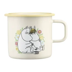 Muurla Moomin enamel mug 550 ml, Flowers White New