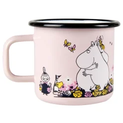 Muurla Moomin enamel mug hugs 37 cl, Rosa Pink