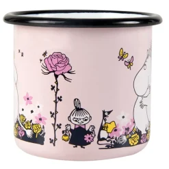 Muurla Moomin enamel mug hugs 37 cl, Rosa Pink