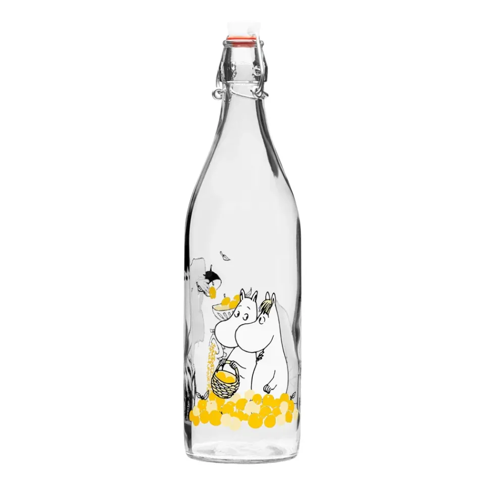 Muurla Moomin glass bottle 1 L, Fruits Transparent Clearance
