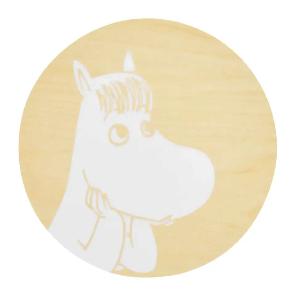 Muurla Moomin glass coaster Ø10 cm, Snorkmaiden Yellow