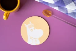 Muurla Moomin glass coaster Ø10 cm, Snorkmaiden Yellow
