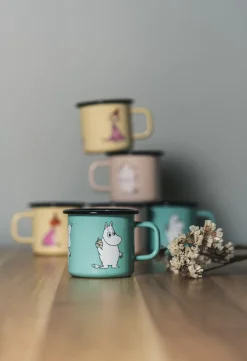 Muurla Moomin Retro enamel mug 37 cl, Mint BlueTurquoise New