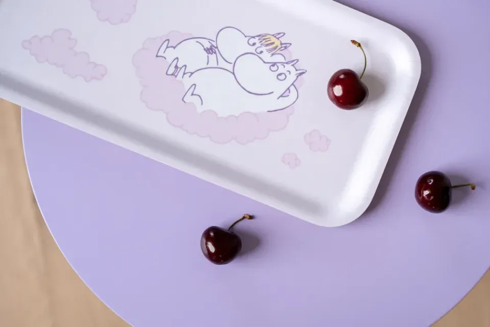 Muurla Moomin tray 13x27 cm, In the clouds Pink Outlet