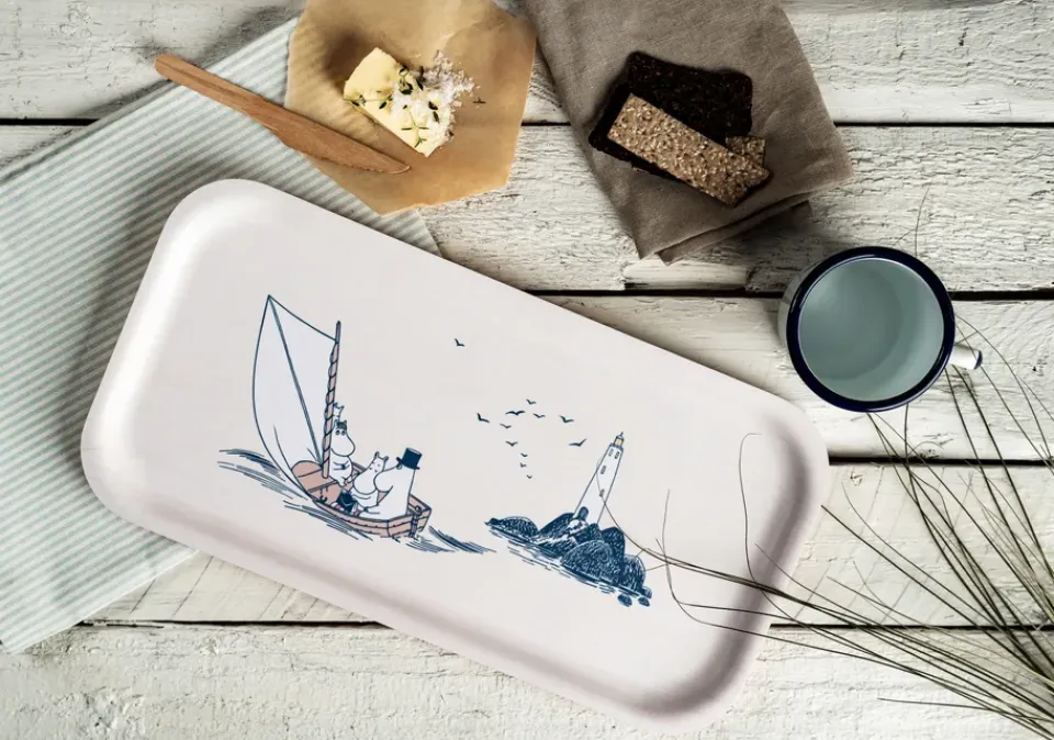 Muurla Moomin tray 22x43 cm, Sailors White Hot