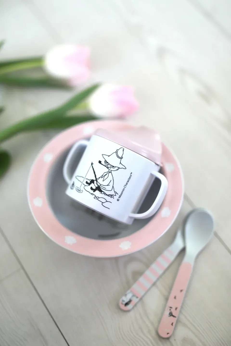 Rätt Start Moomin Water & Bath sippy cup & suction cup plate, Pink Discount