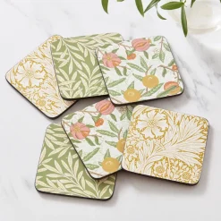 Pimpernel Morris & Co Simpley mixed glass coasters 6 pieces, Fruit, Willow, Marigold Multi Best