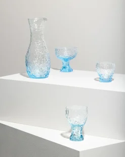 Kosta Boda Moss coupe champagne glass 35 cl, Circular glass GreenBlue Hot