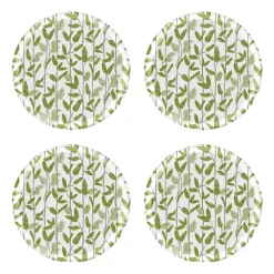 Åry Home Mougli Green coaster Ø11 cm 4-pack, Green-white GreenWhite