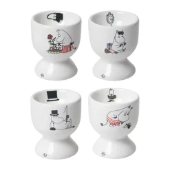 Pluto Design Mumin joy egg cup 4 parts, White- Multi New