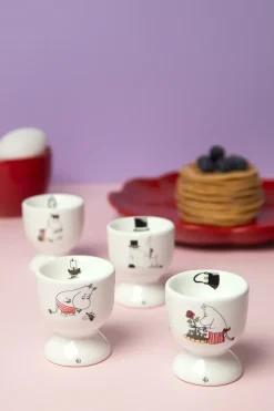 Pluto Design Mumin joy egg cup 4 parts, White- Multi New