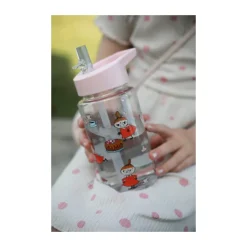 Rätt Start Mumin Little My water bottle 550 ml, Pink Transparent Hot