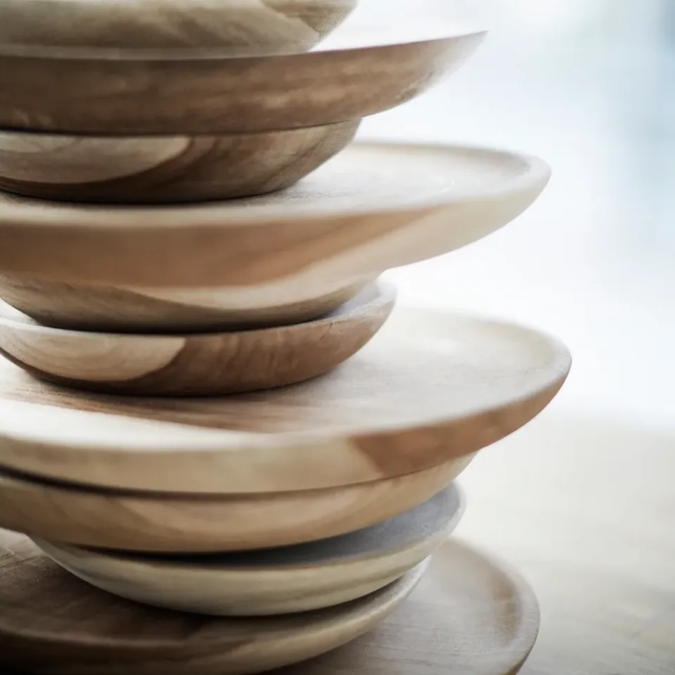 MUUBS teak plate 18 cm, Nature Beige Sale