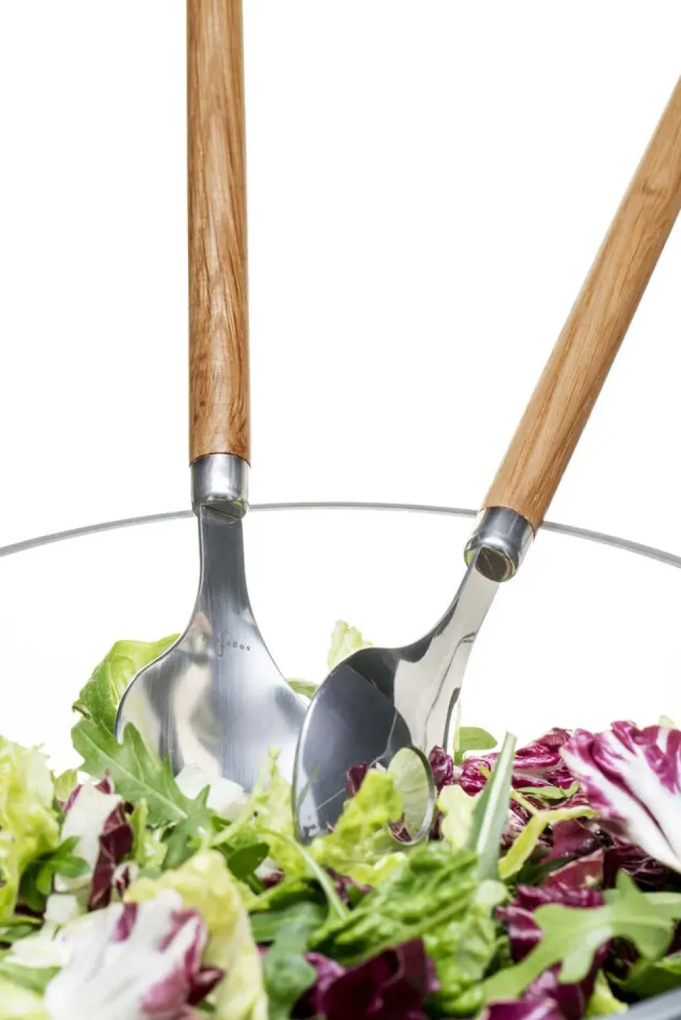 Sagaform Nature salad servers 2-pack, Oak Silver-colouredBrown Clearance