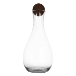 Sagaform Nature wine carafe with cork stopper 2 l, Clear-dark Brown Hot