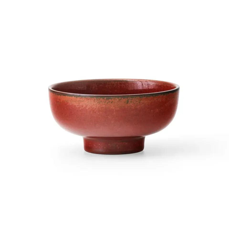 Audo Copenhagen New Norm bowl on foot Ø12 cm, glazed Red Best