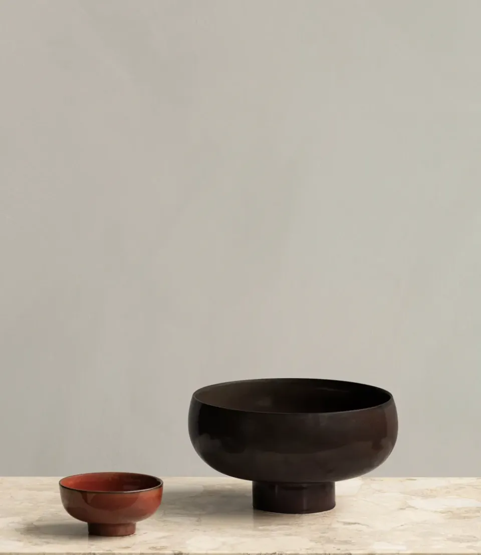 Audo Copenhagen New Norm bowl on foot Ø12 cm, glazed Red Best