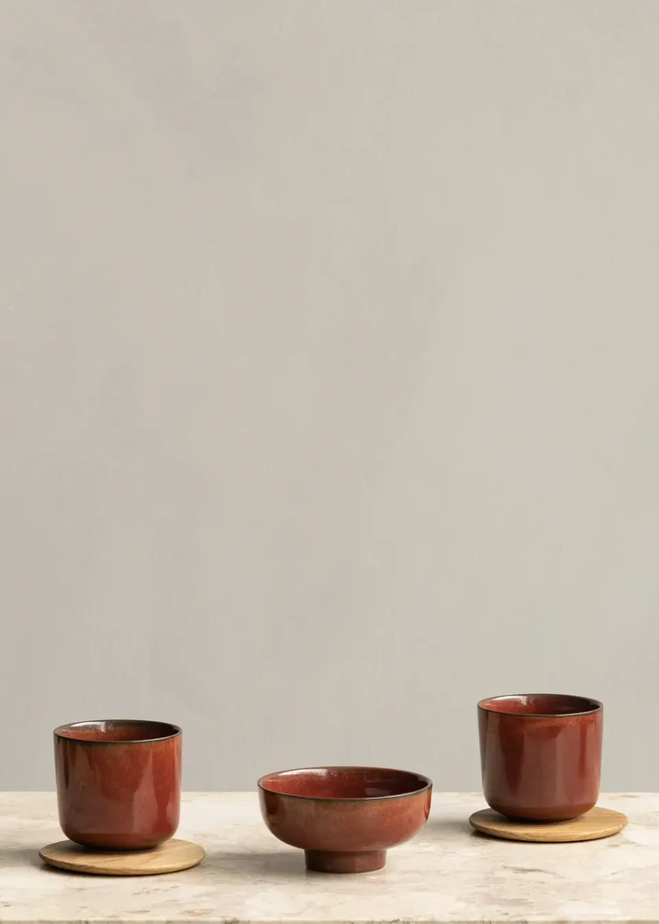 Audo Copenhagen New Norm bowl on foot Ø12 cm, glazed Red Best